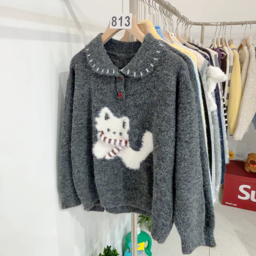 25813号针织开衫2025秋冬新款外套女装毛衣百搭韩