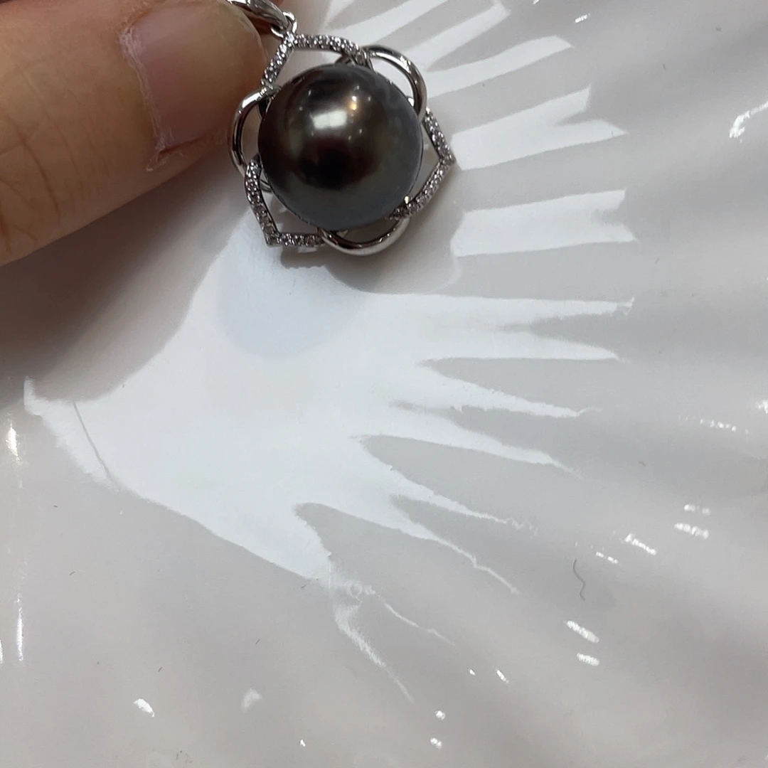 银S925镶嵌吊坠(不含链)海水珍珠
