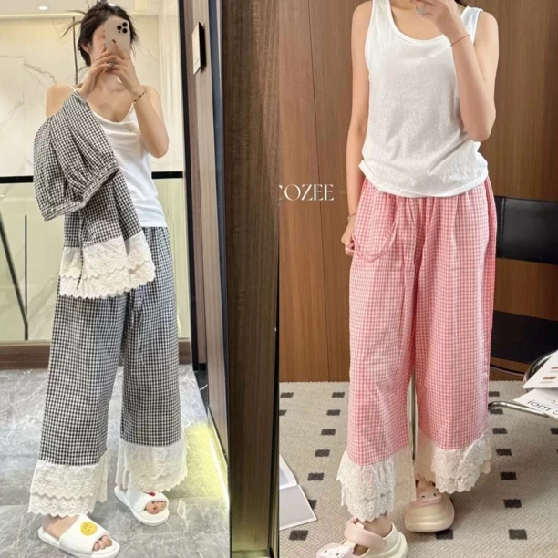 格子睡裤 家居服