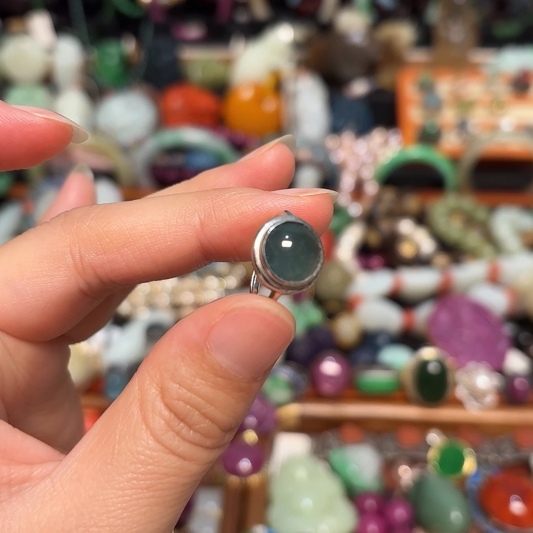 翡翠银S925镶嵌戒指开播福利不议价炸