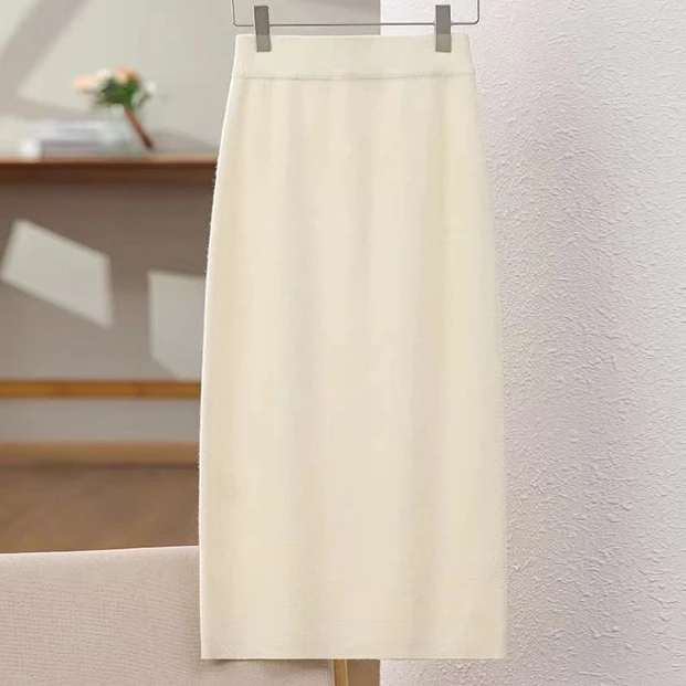 【QOS】羊毛桑蚕丝百搭半身一步裙DM-QD1601