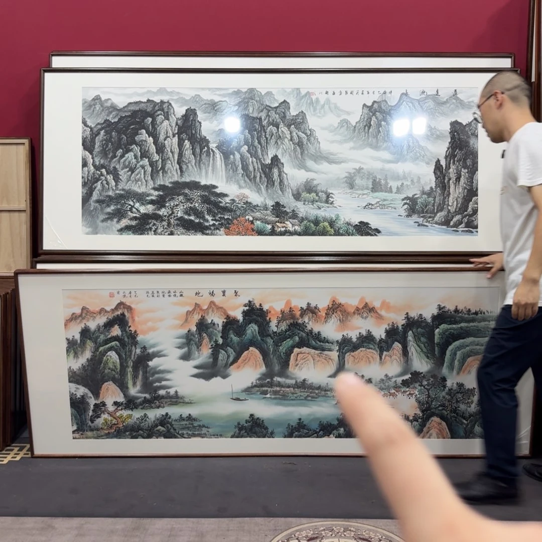 国画带框绘画210/80尺寸