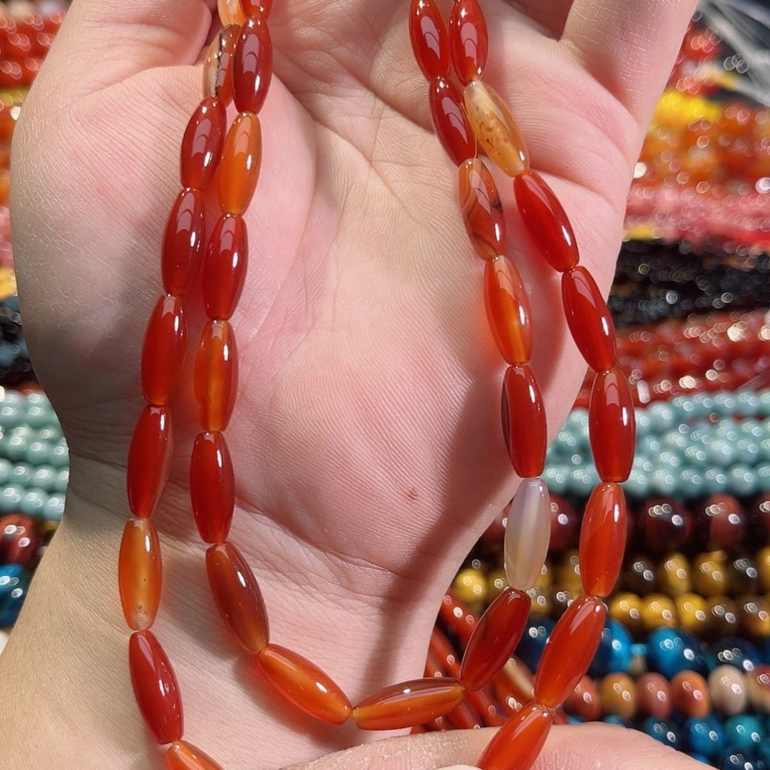玛瑙/玉髓未镶嵌珠宝半成品玛瑙勒子一条6x16mm