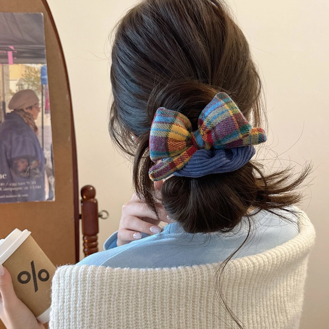 木子秋韩系芭蕾风蝴蝶结大肠发圈高级感气质时尚优雅复古简约发饰