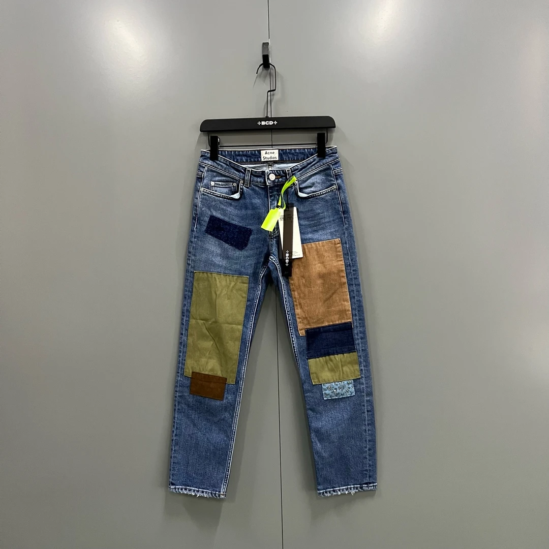 99新 maje ts Acne Studios 补丁贴布牛仔裤 25码 604459
