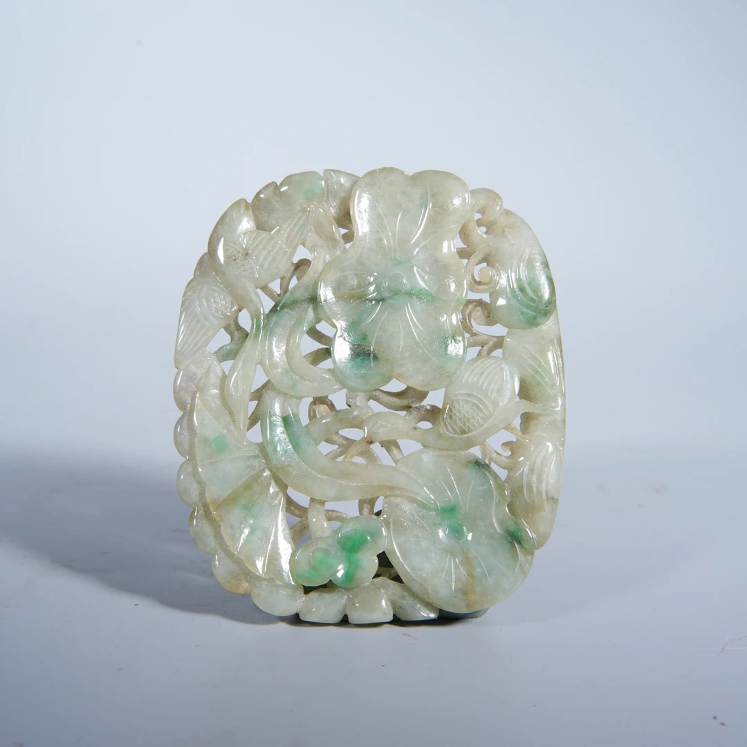 Tgz43 清代 翡翠一鹭连科纹佩