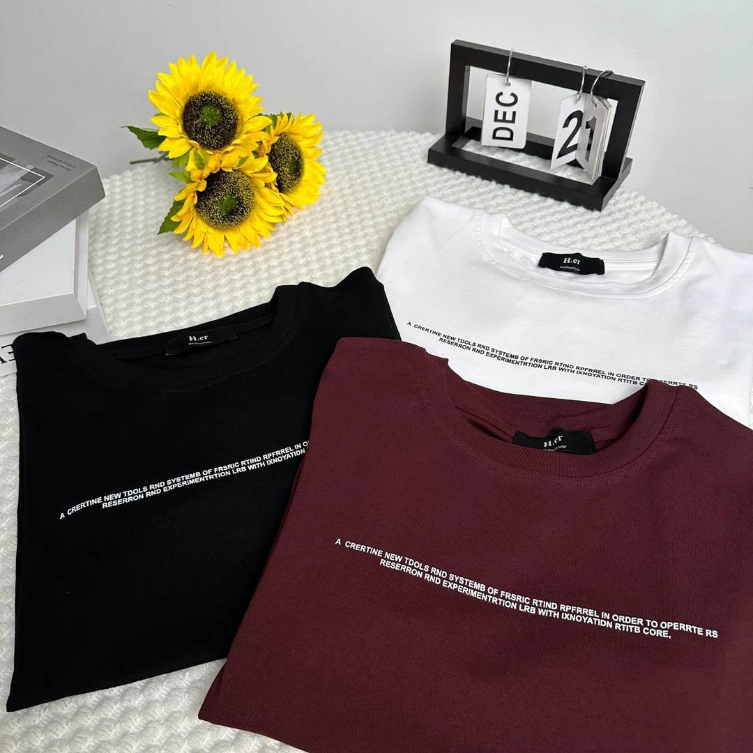 【二婷现货】“青春怪兽”24年新款简约休闲显瘦字母短袖T恤5339