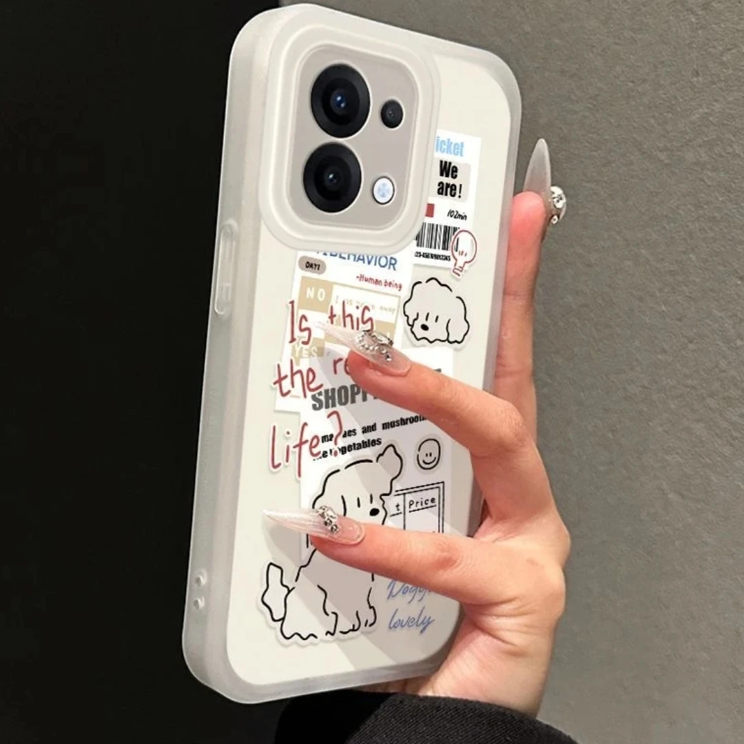 报纸小狗适用于苹果16壳华为OPPO/VIVO/小米/IQOO一加/真我手机壳