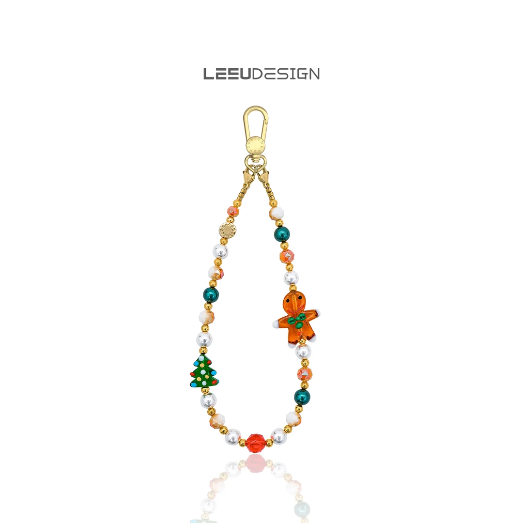 LEEUDESIGN创意姜饼人手机链圣诞手机链氛围感超好看手腕款挂链