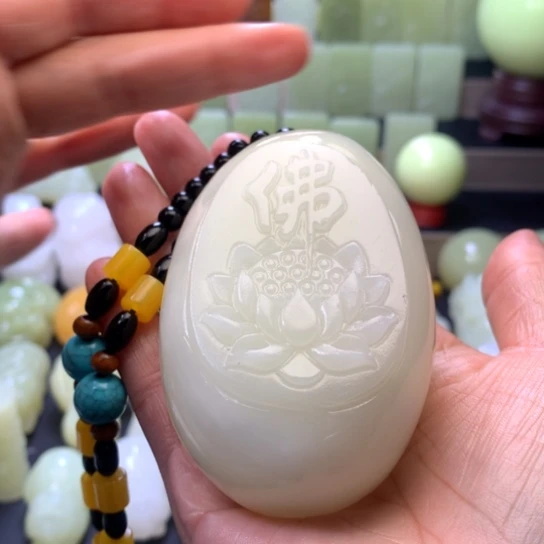 石材方解石手把件