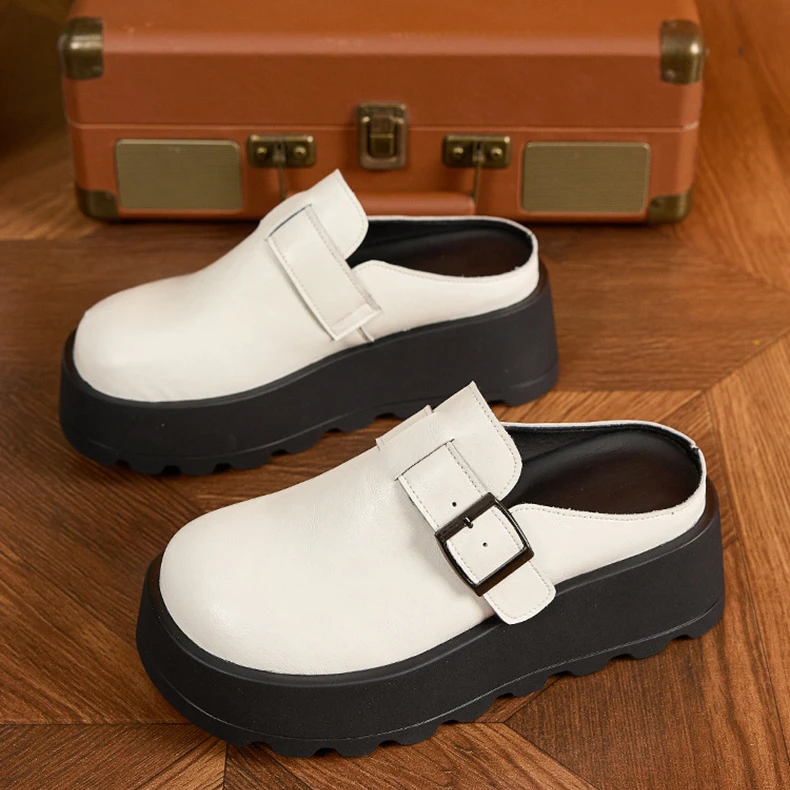 希尔爱玛2025新款厚底勃肯鞋女夏季新款薄款透气百搭一脚蹬凉鞋女