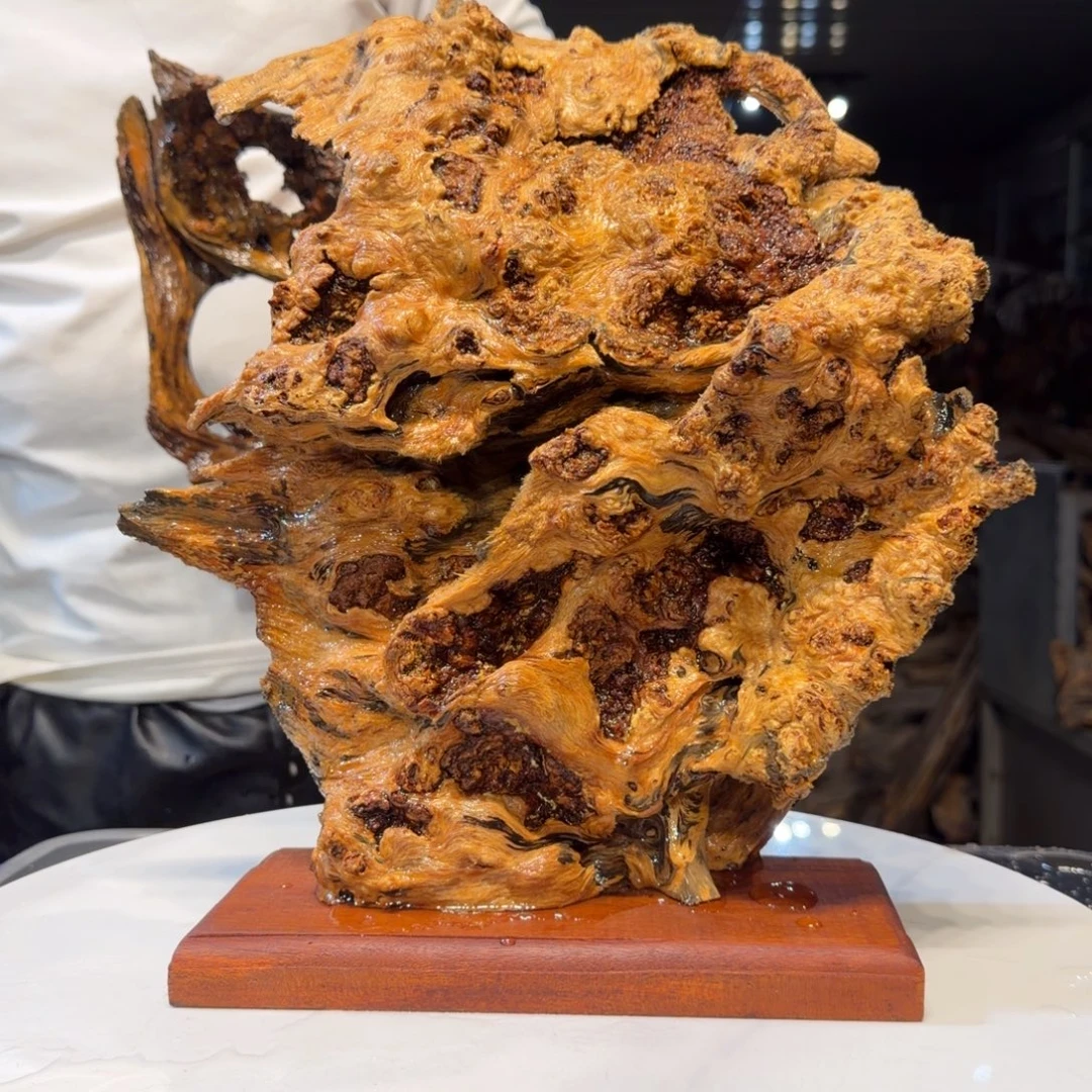 ！***！木王一刀琥珀木摆件71