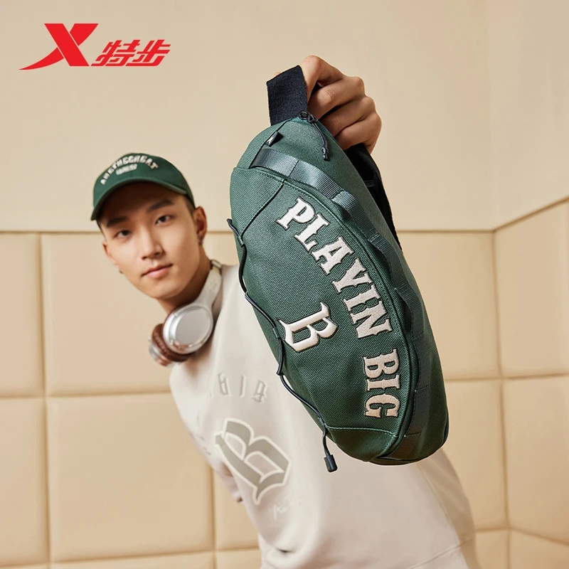 特步运动挎包男女同款2025官方正品大容量腰包学生通勤小包单肩包