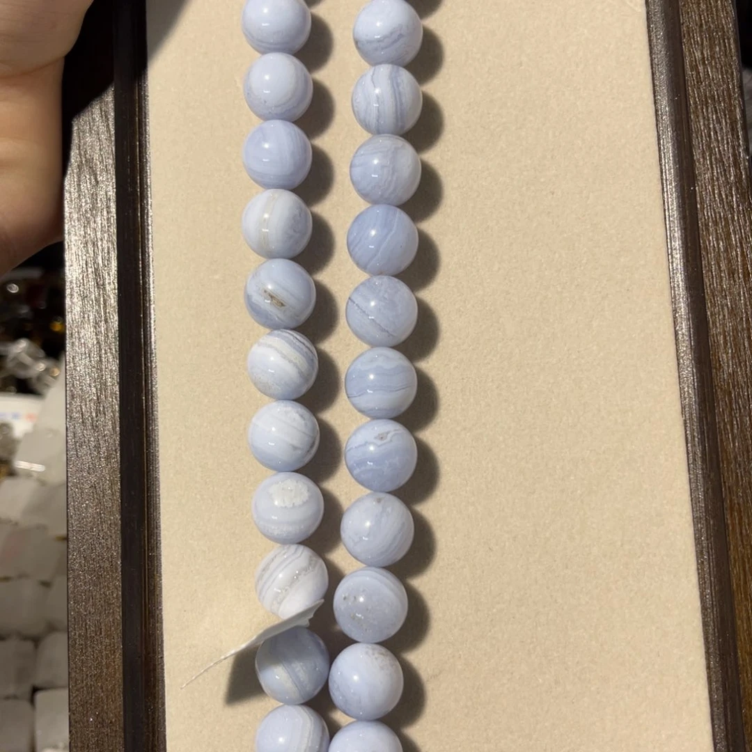 玛瑙/玉髓散珠蓝纹玛瑙卡12