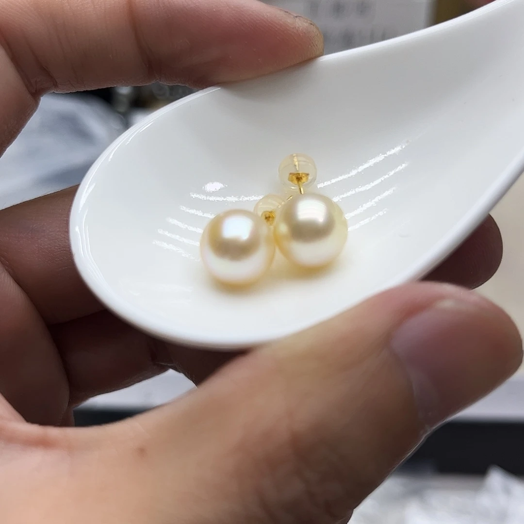 银S925镶嵌耳饰海水珍珠