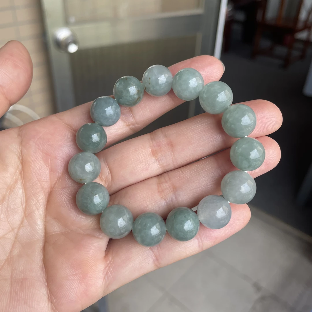 天然翡翠包邮有鉴赏期个别微瑕珠手串放漏