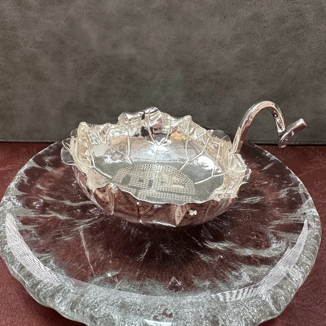 蜂鸟工坊银器荷叶形福字大号 滤网 SWA4082