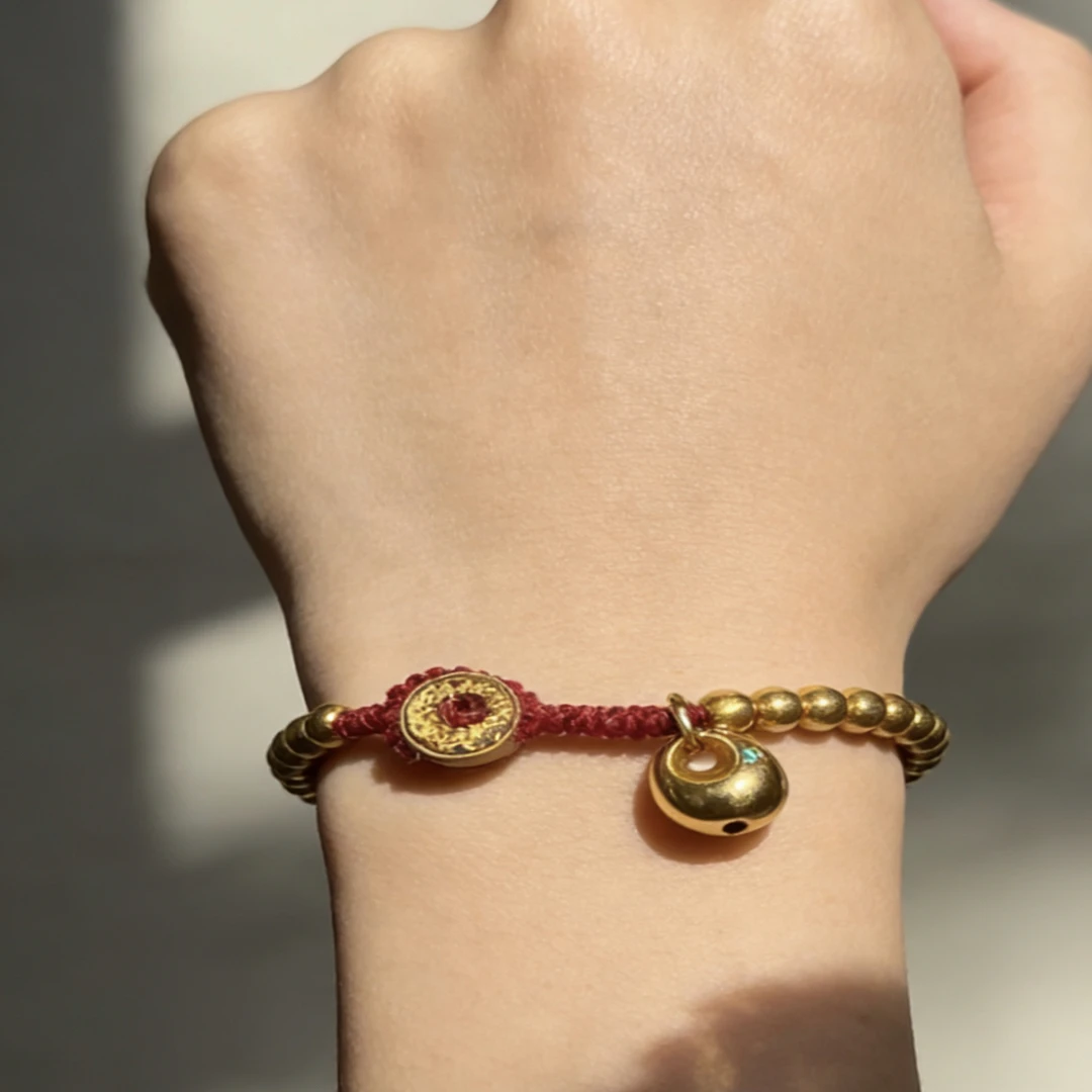 铜合金手链 铜合金手链 新中式马年红色手绳本命年转运礼物
