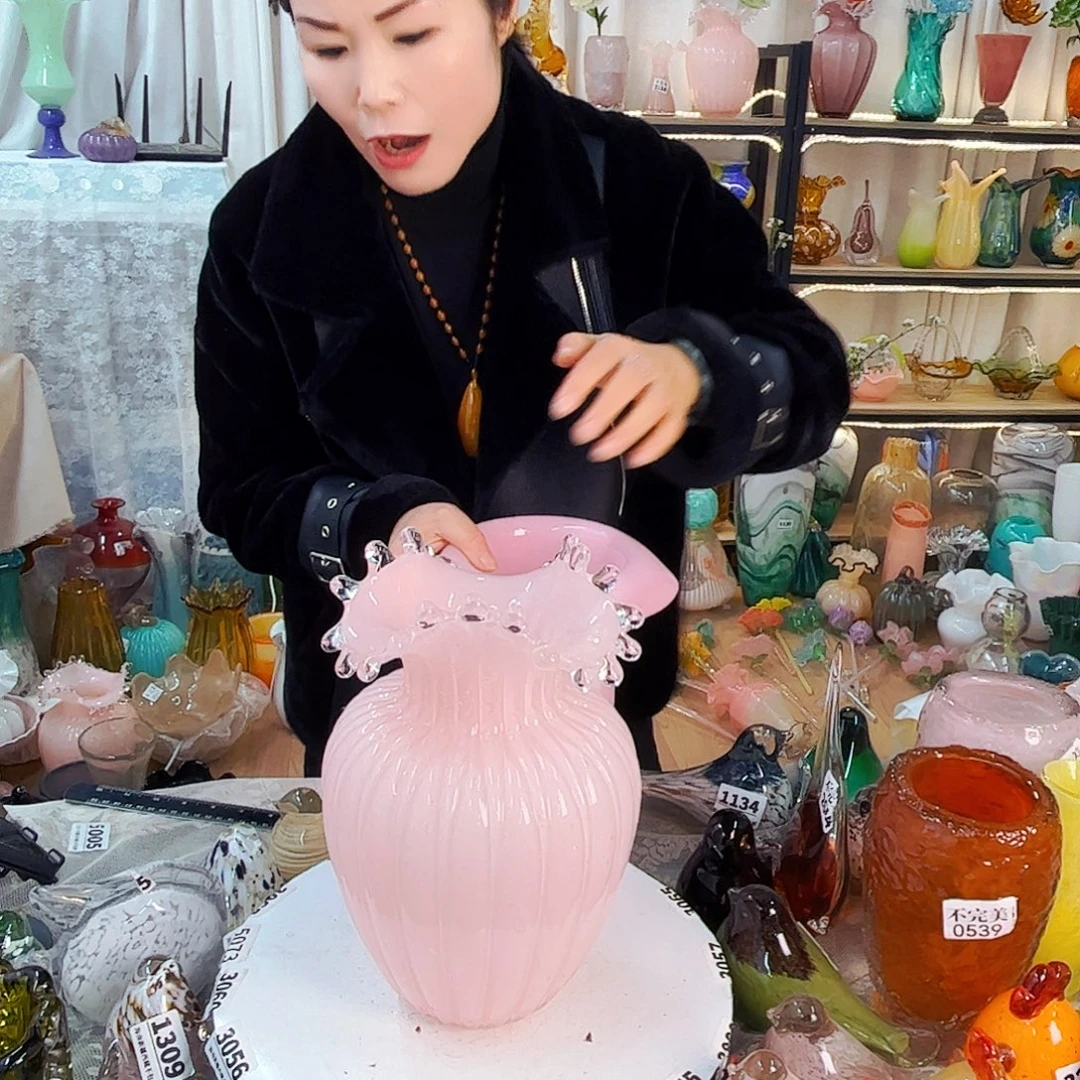 粉夜光瓶家悦琉璃工艺品