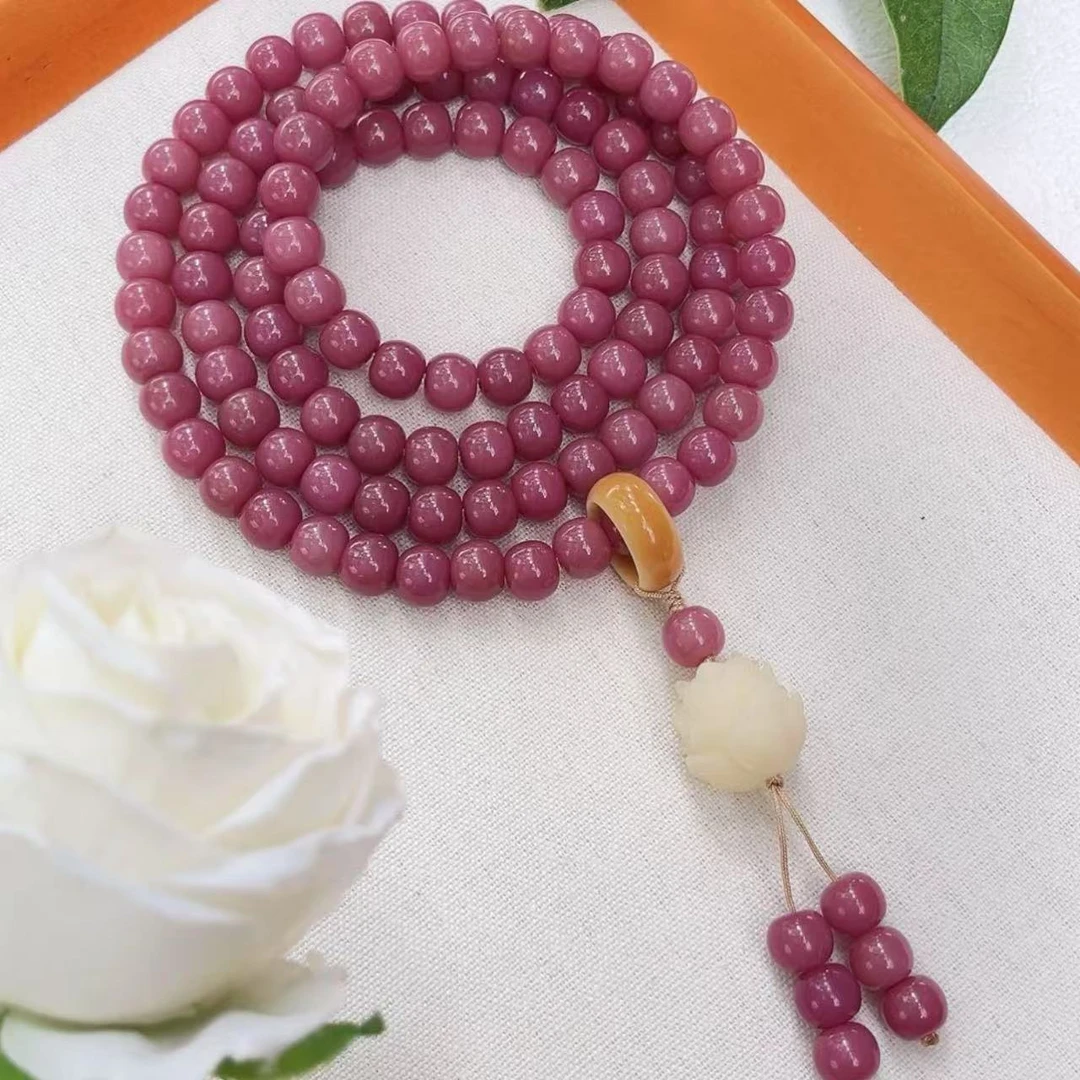 【一生精选】 霞光玫瑰 菩提108颗 白莲花吊坠