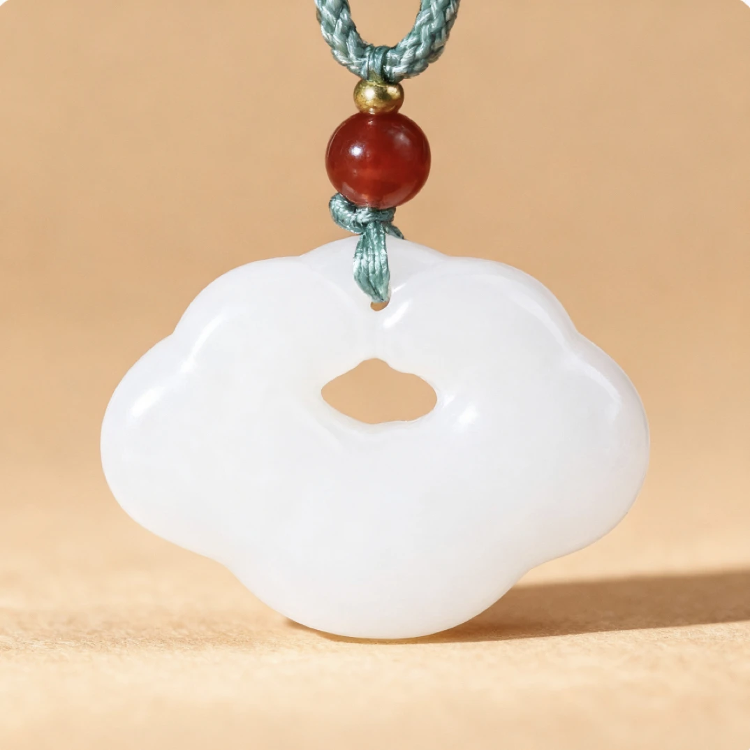 【明扬专属】玉石 平安如意锁项链吊坠-MS-2A