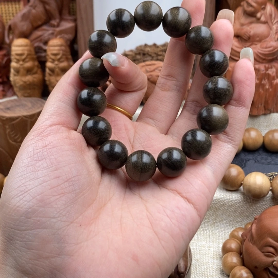 檀香木手串/手链迈索尔，老山檀香，阴沉1.5微瑕奶凉