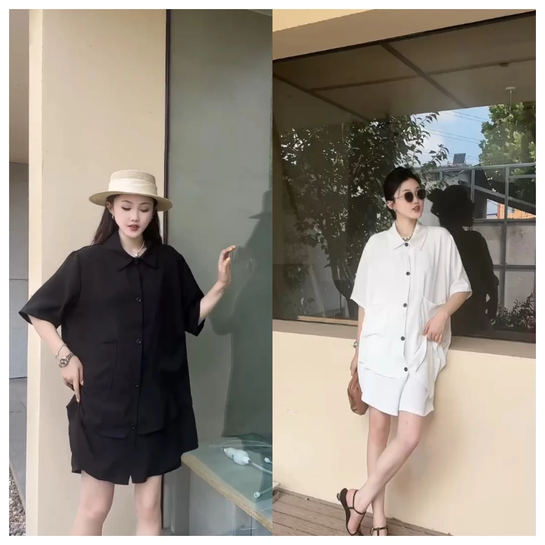 2933欧货潮牌衬衫+短裤两件套