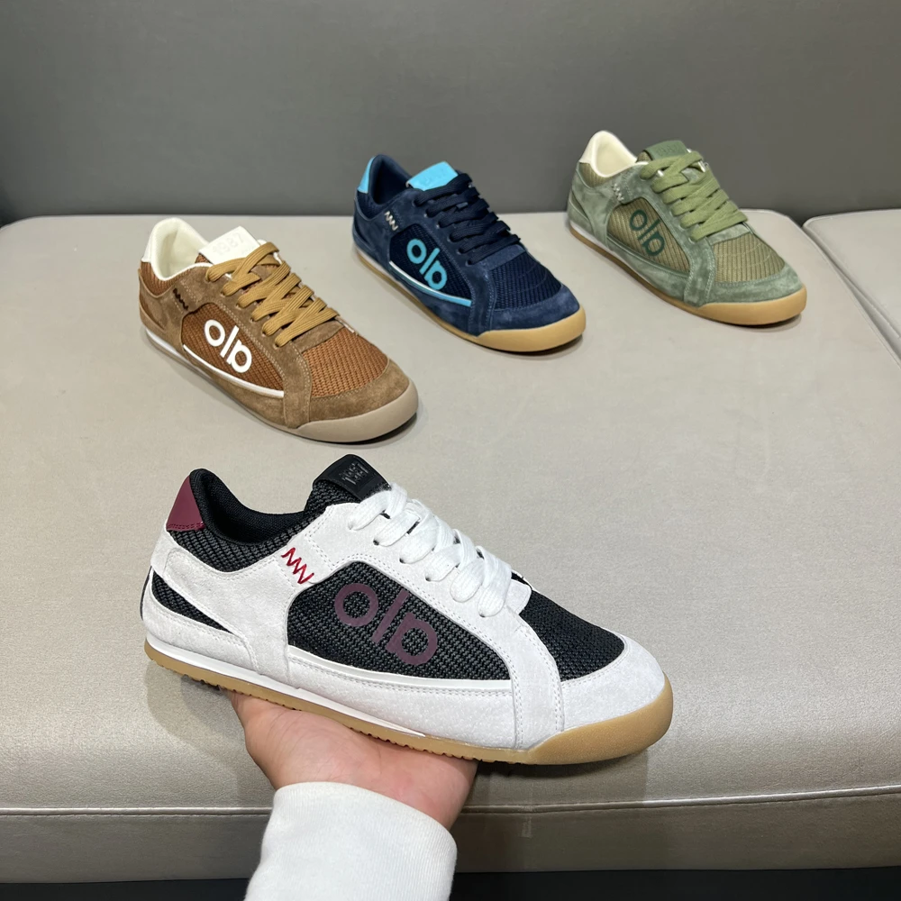 轻奢磨砂皮拼布潮牌板鞋时尚运动百搭软底软面舒适春秋男士休闲鞋