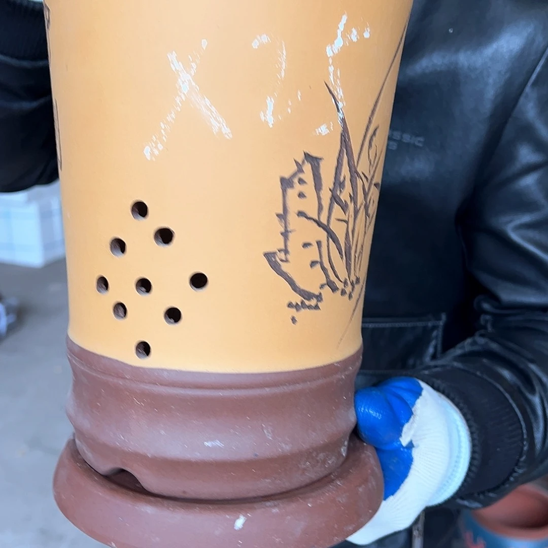 紫砂花盆紫砂花盆带紫砂托盘