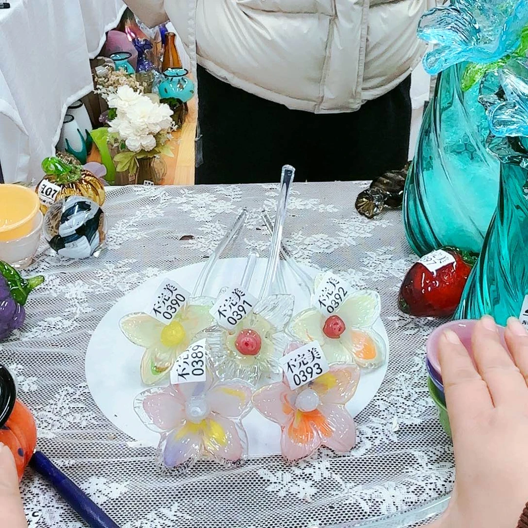 蓝***空琉璃不退不换琉璃花瓶花器艺术品