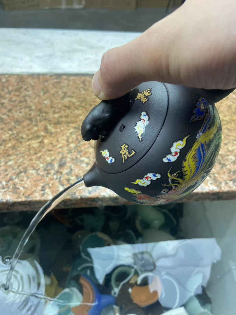 【闪购商品】Z深井老紫泥龙凤虎啸（遇热变色）西施壶