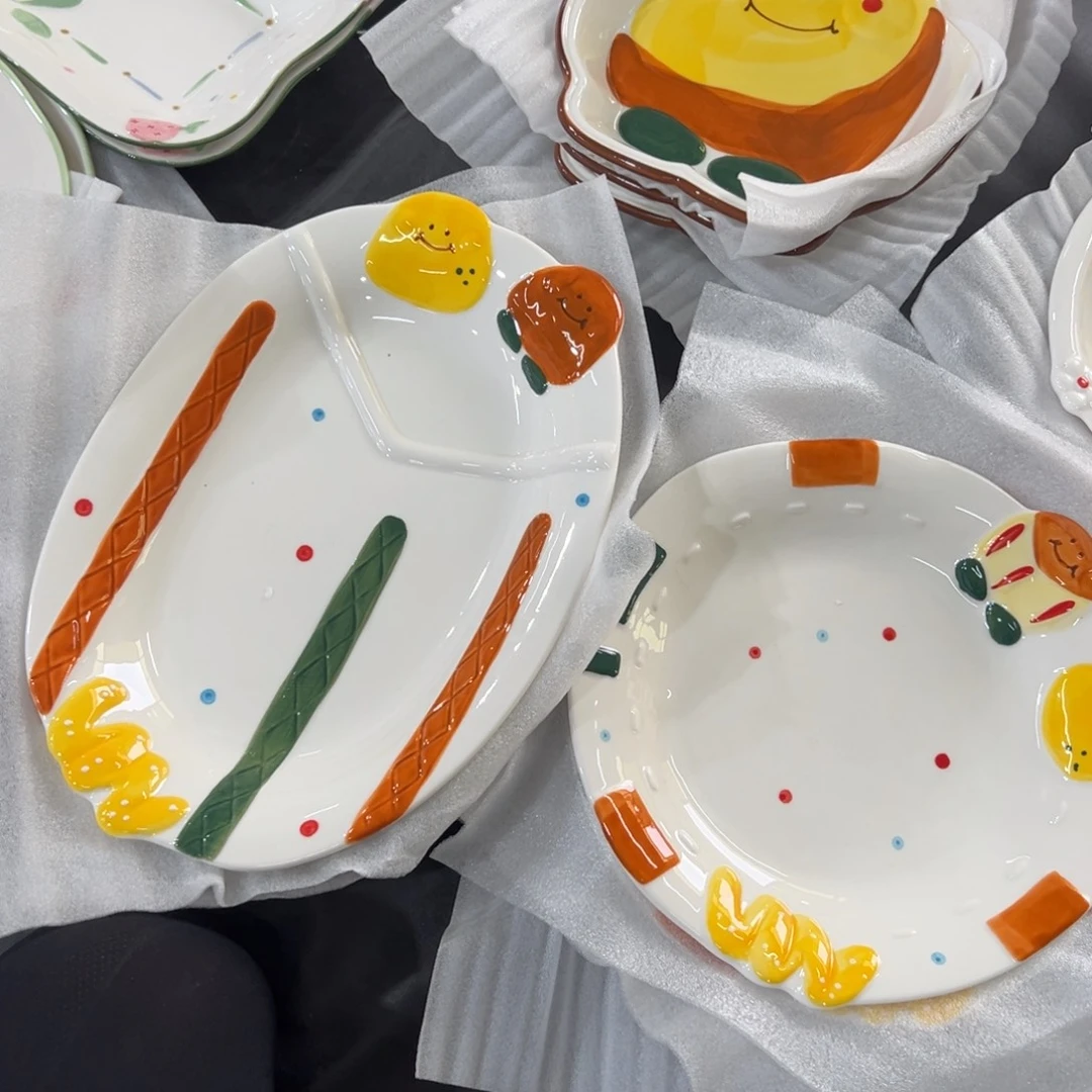 陶摆件高温陶瓷釉下彩微瑕！