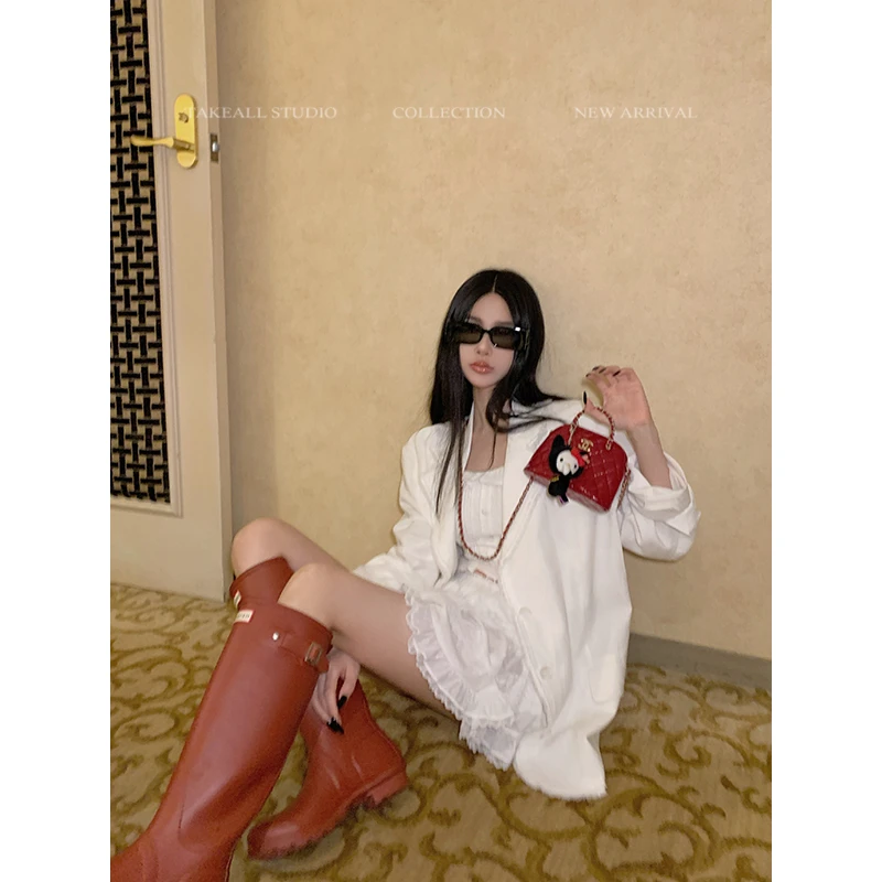 时髦拉毛休闲西装RW243010