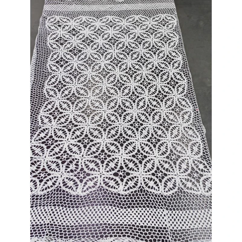 F108  白色钩针镂空长方桌布  1.2*1.5m