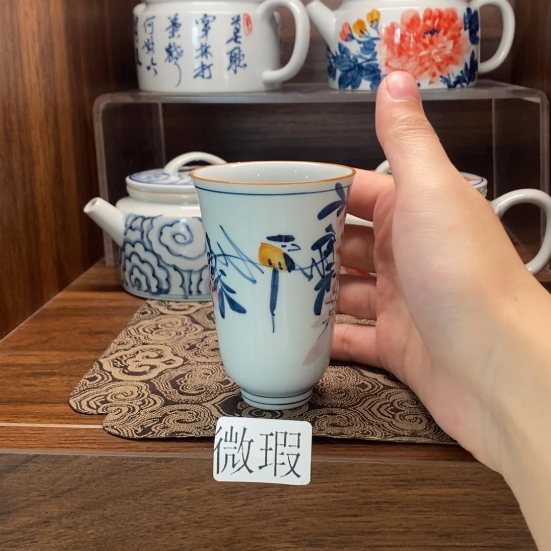 釉下彩老陶泥手工绘制