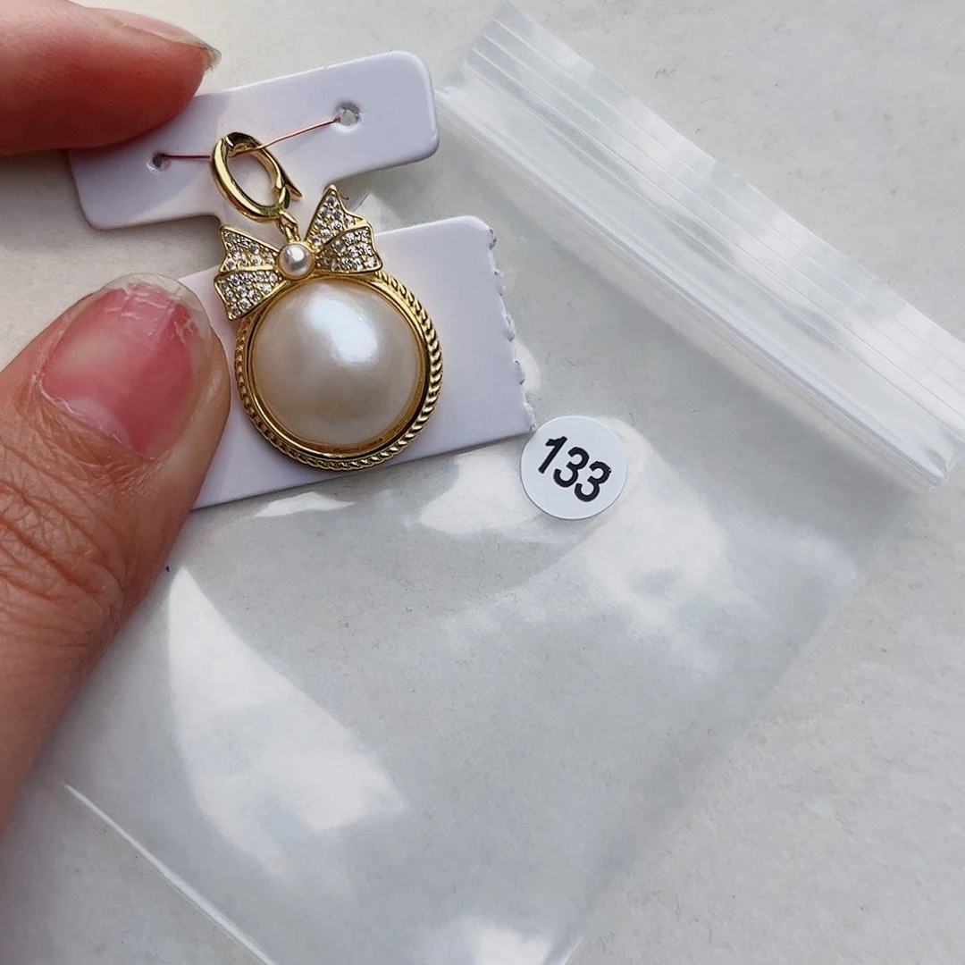 银S925镶嵌拼合珍珠（马贝珠）颈饰