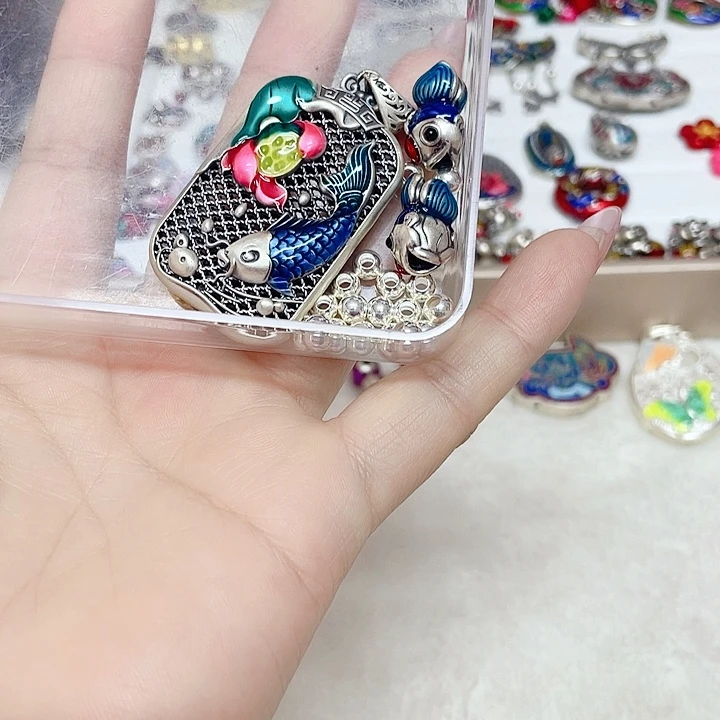 *****足银珐琅珐琅彩足银吊坠加配件