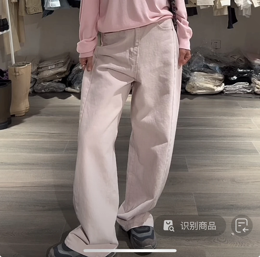 舜~韩国东大门正品设计师款粉色休闲裤