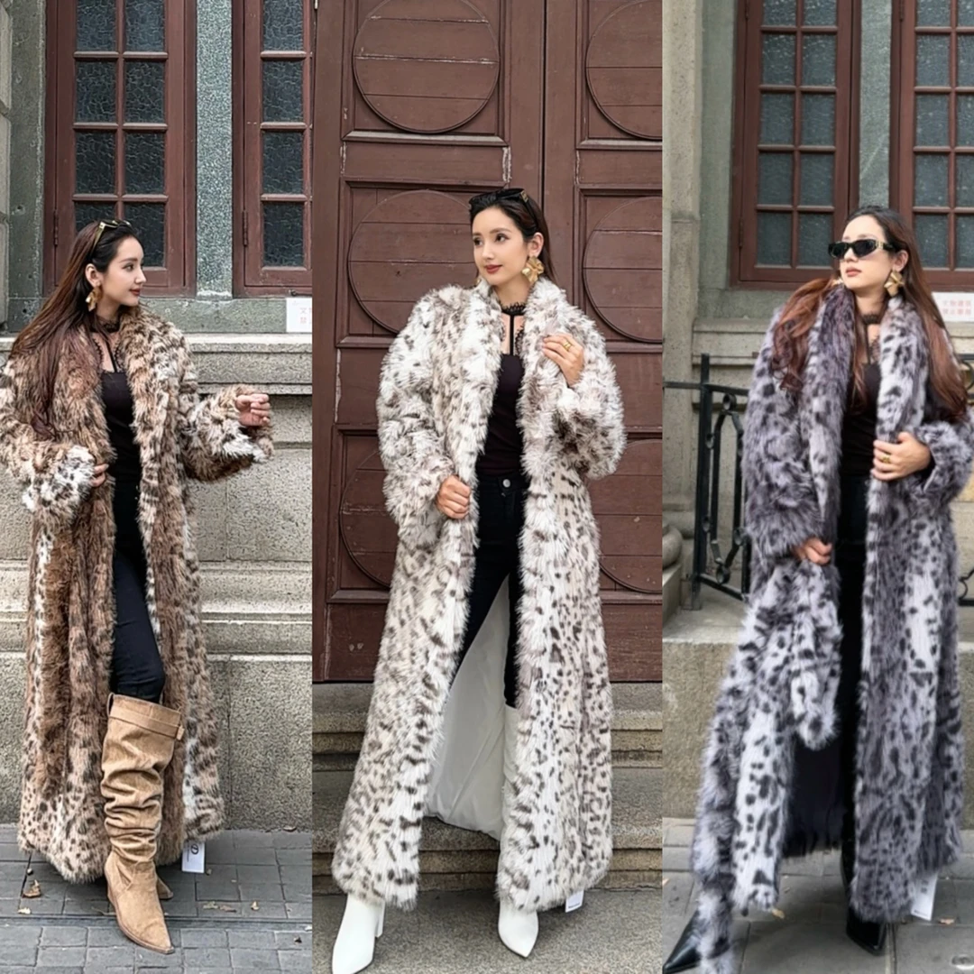 人造皮草 人造皮草豹纹宽松女士时尚气质冬季网红保暖设计师2793