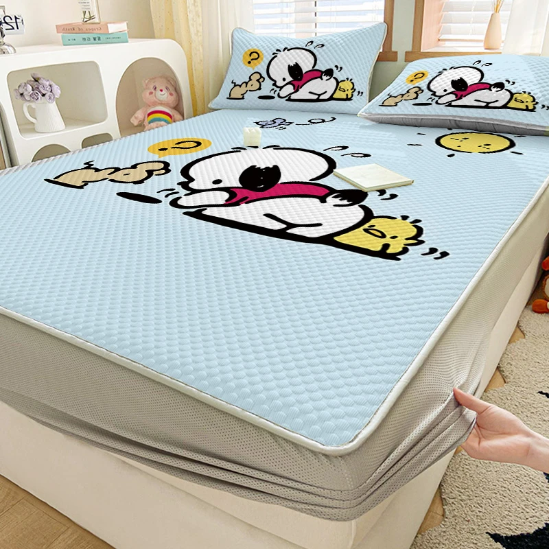 夏季冰豆豆凉席可机洗宿舍单人凉感床单床笠款空调席冰丝夏凉儿童