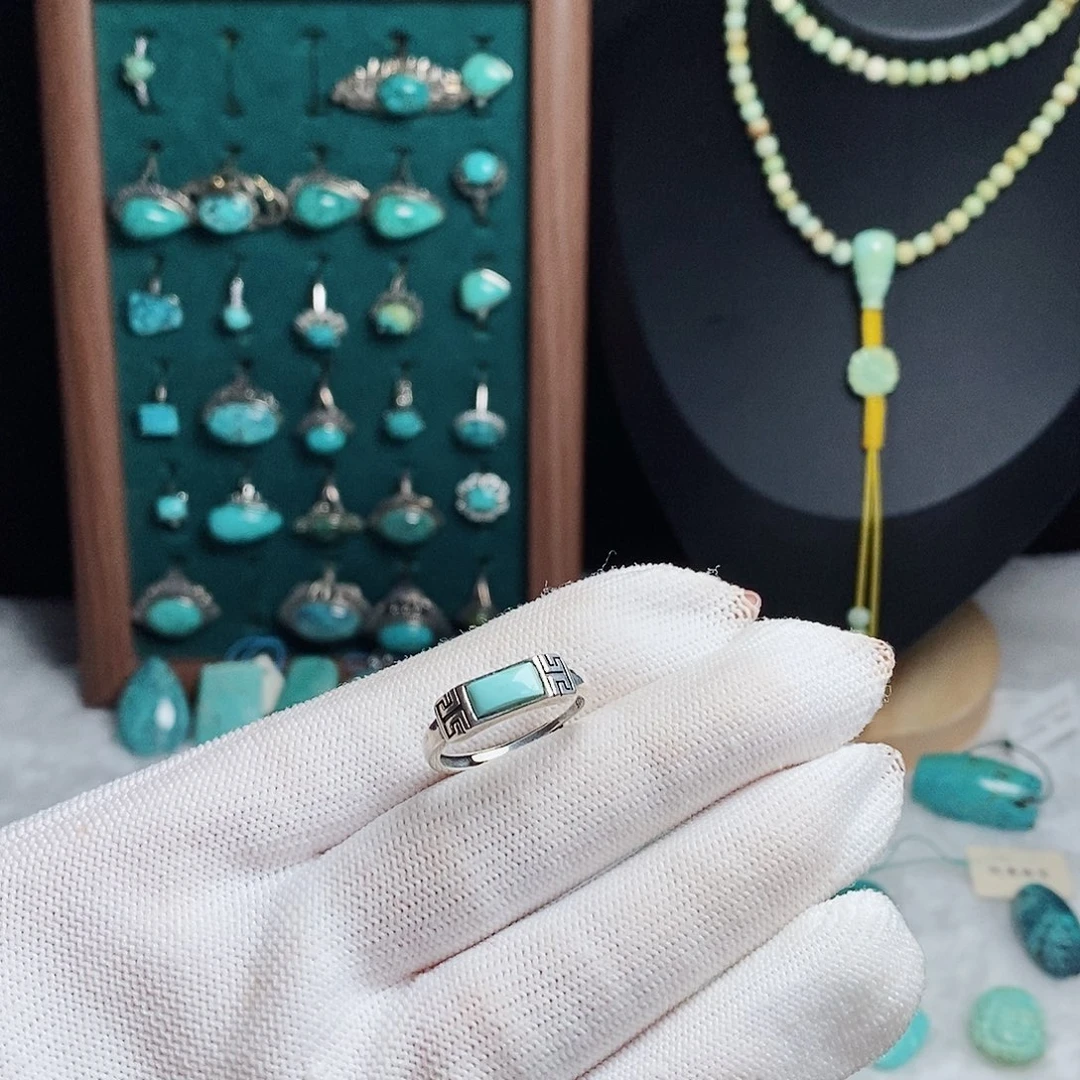 银S925镶嵌绿松石珠宝奇石