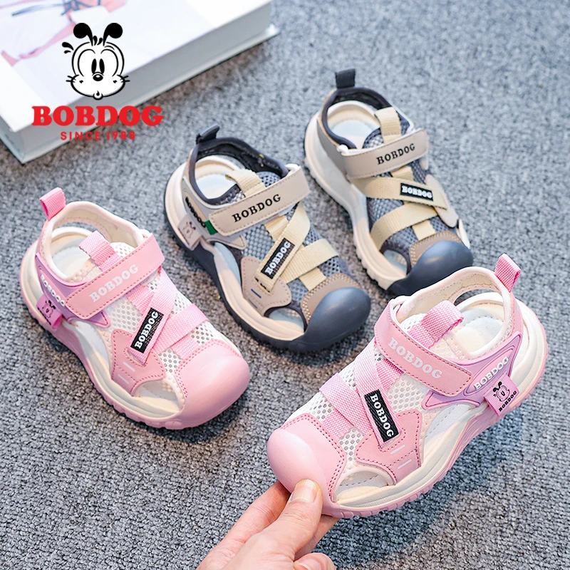 Bobdog/巴布豆沙滩鞋儿童凉鞋2025夏季镂空男女童运动凉鞋涉水鞋