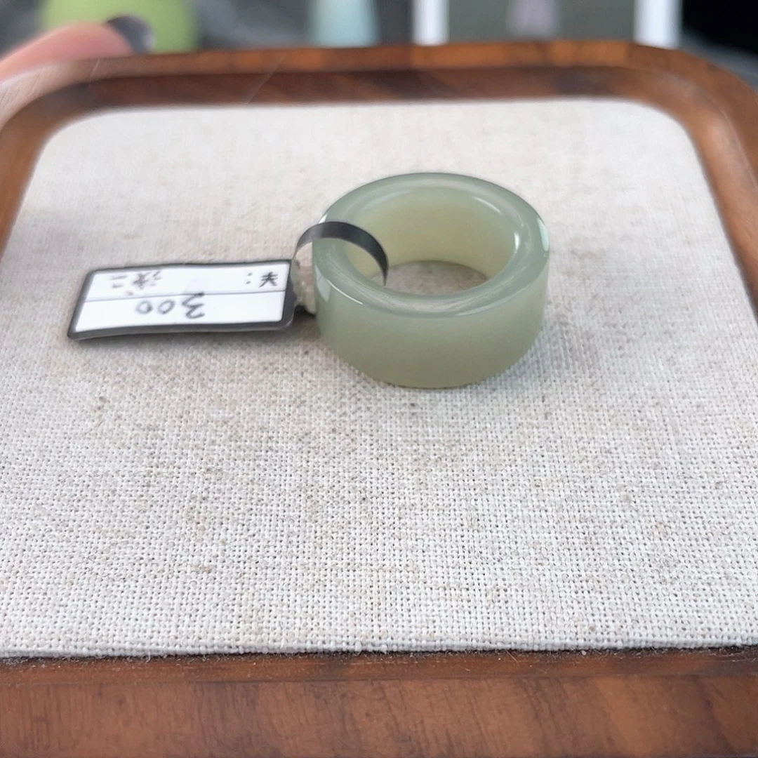 和田玉未镶嵌戒指U59湖水蓝直切17.3不退换