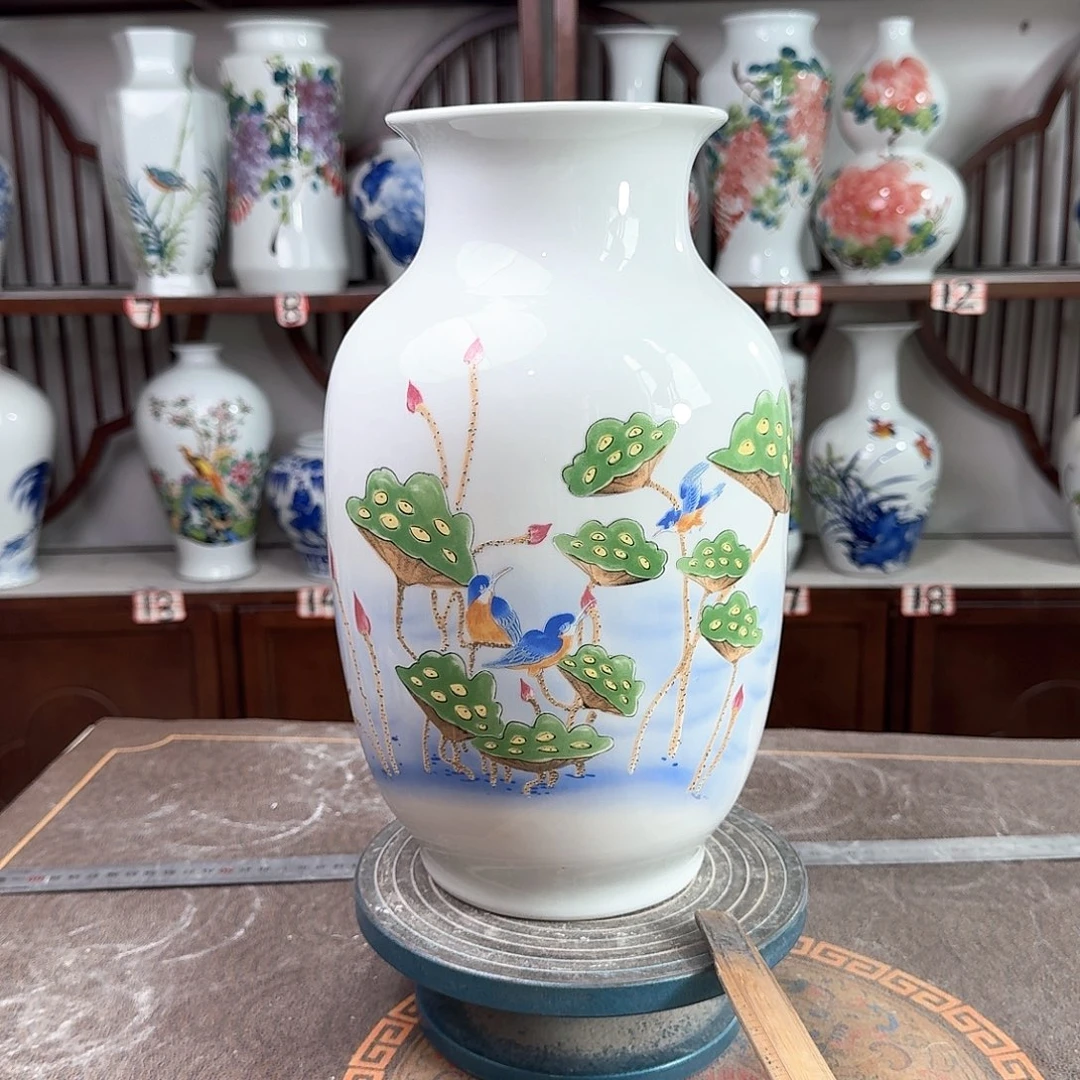 摆件景德镇陶瓷大冬莲花