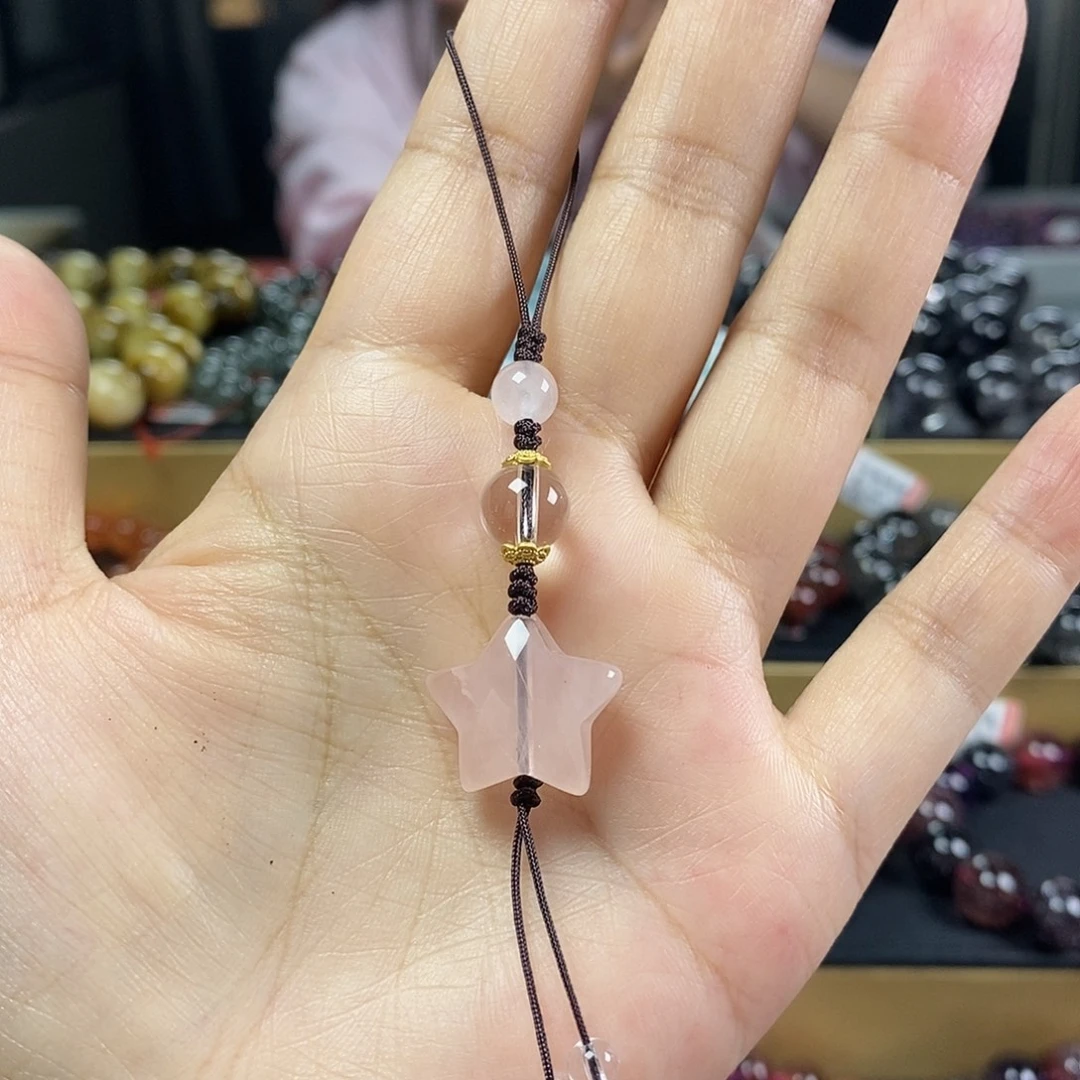 水晶手链未镶嵌粉晶手机链