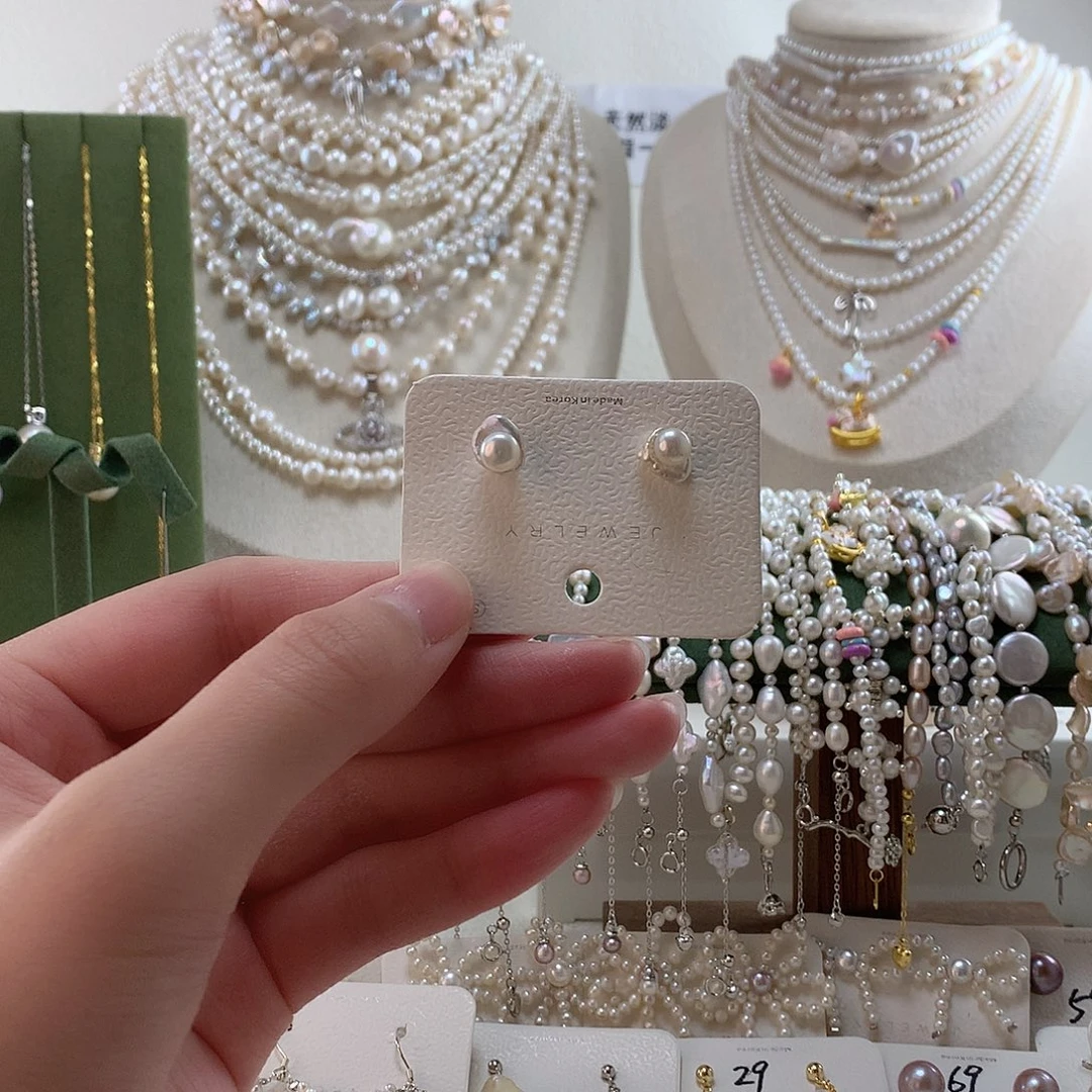 耳饰淡水珍珠银S925镶嵌