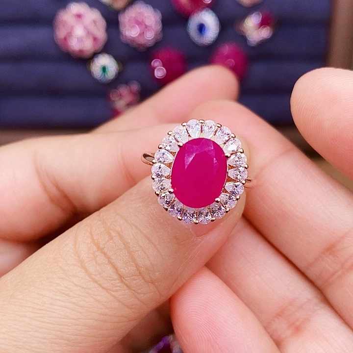 银S925镶嵌红宝石戒指