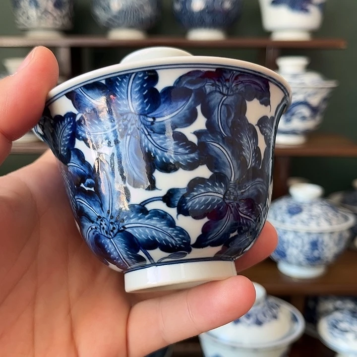 新品百合花盖碗盖下140毫升