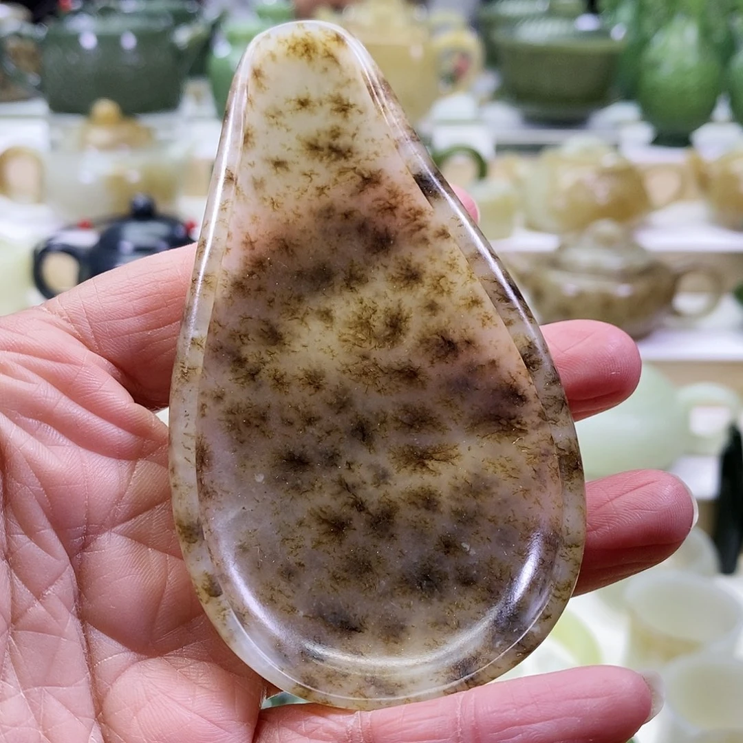 和田玉茶则未镶嵌