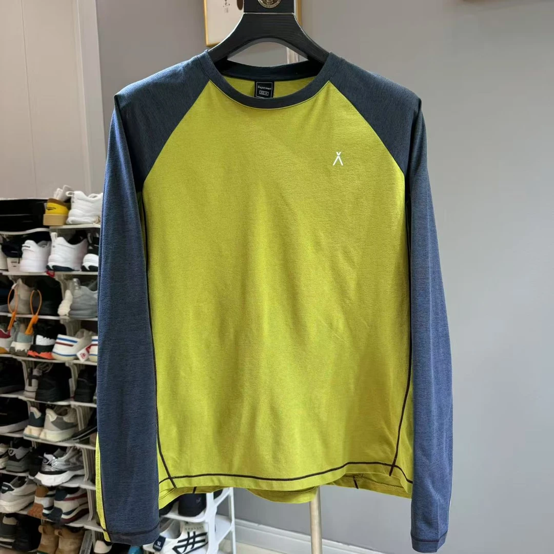 退货补贴 户外机能男女同款早秋速干撞色长袖打底衫 T恤